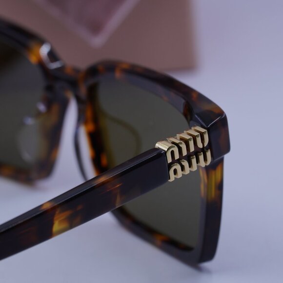Miu Miu MU13ZSF VAU01T Rectangle Sunglasses – Honey Havana main image 8
